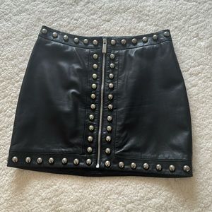 Mango Leather Skirt